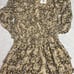 NWT Leopard Print with METALLIC GOLD Dots Smocked Ruffle Dress Size Large