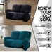 Reclining Love Seat Cover, 48 - 65 L, 6-Piece Velvet Stretch Loveseat