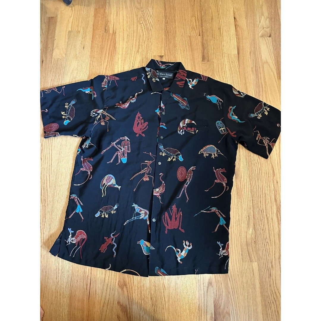 Via Ripatti Designs California Aboriginal Aloha Breathable Micro Fiber Shirt XL