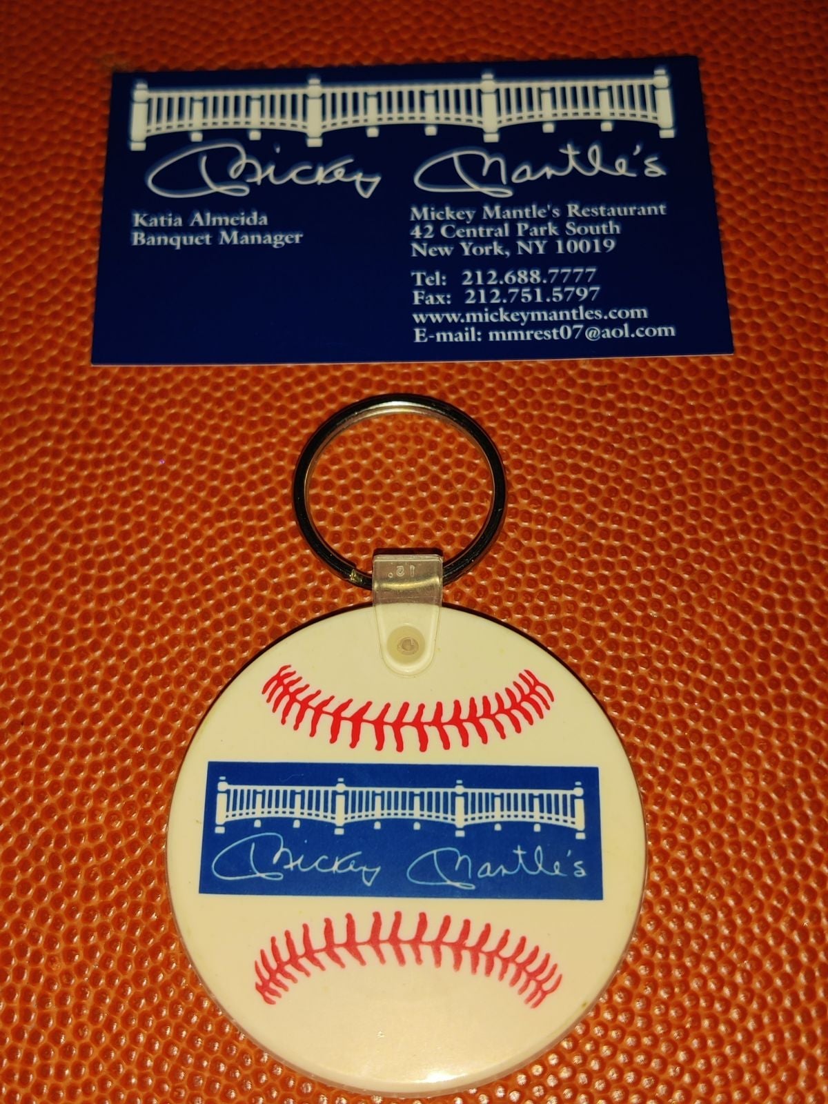 Mickey Mantle Business card and keychain