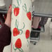 Strawberry w green bow flip top tumbler