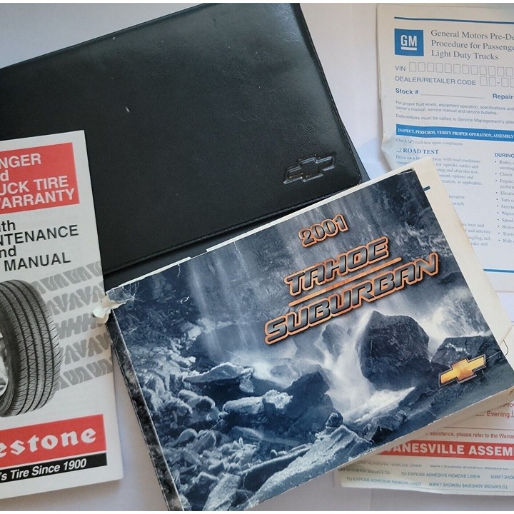 2001 Chevrolet Tahoe Suburban Owner's Manual with Case Other Paper Inserts