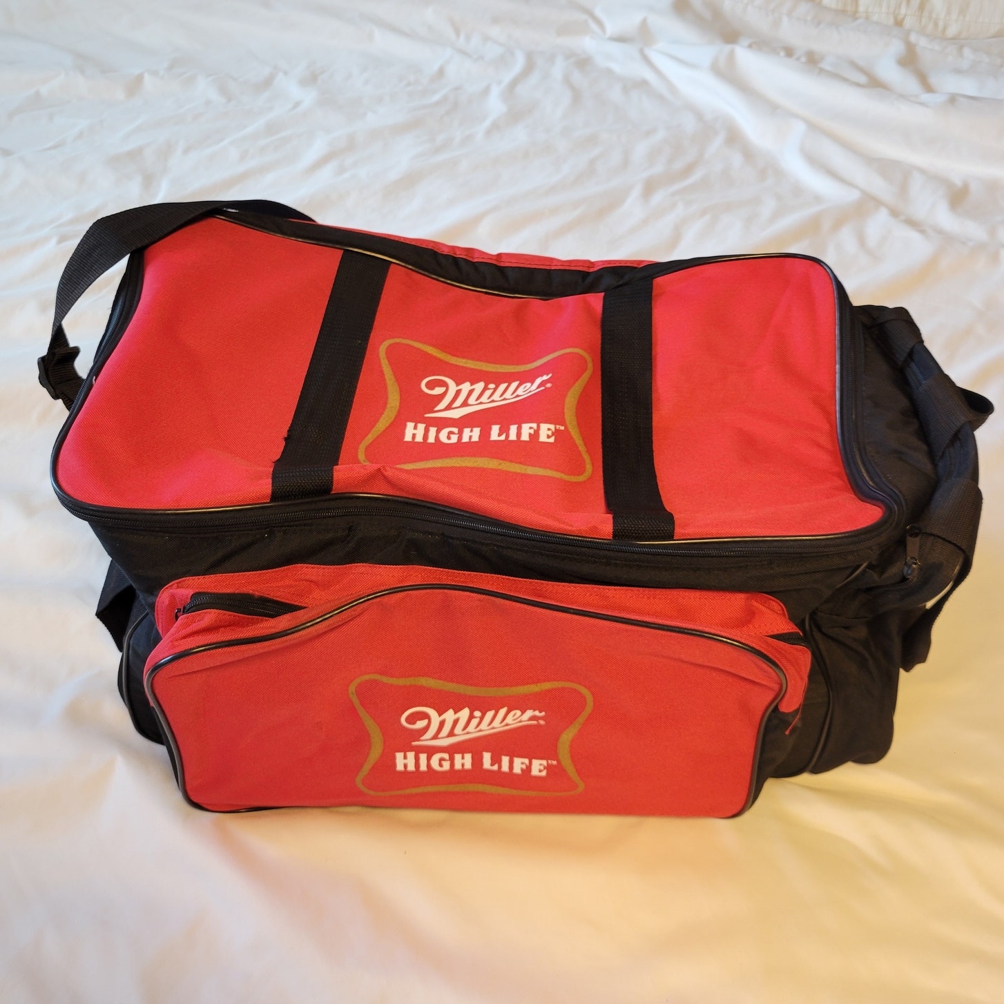 Miller High Life Rolling Cooler Bag Duffle Bag Shoulder Strap Insulated