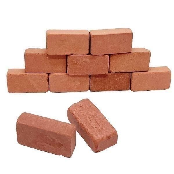 100Pcs Mini Red Miniature Bricks Model Brick Wall Small Bricks,for Crafts Reali