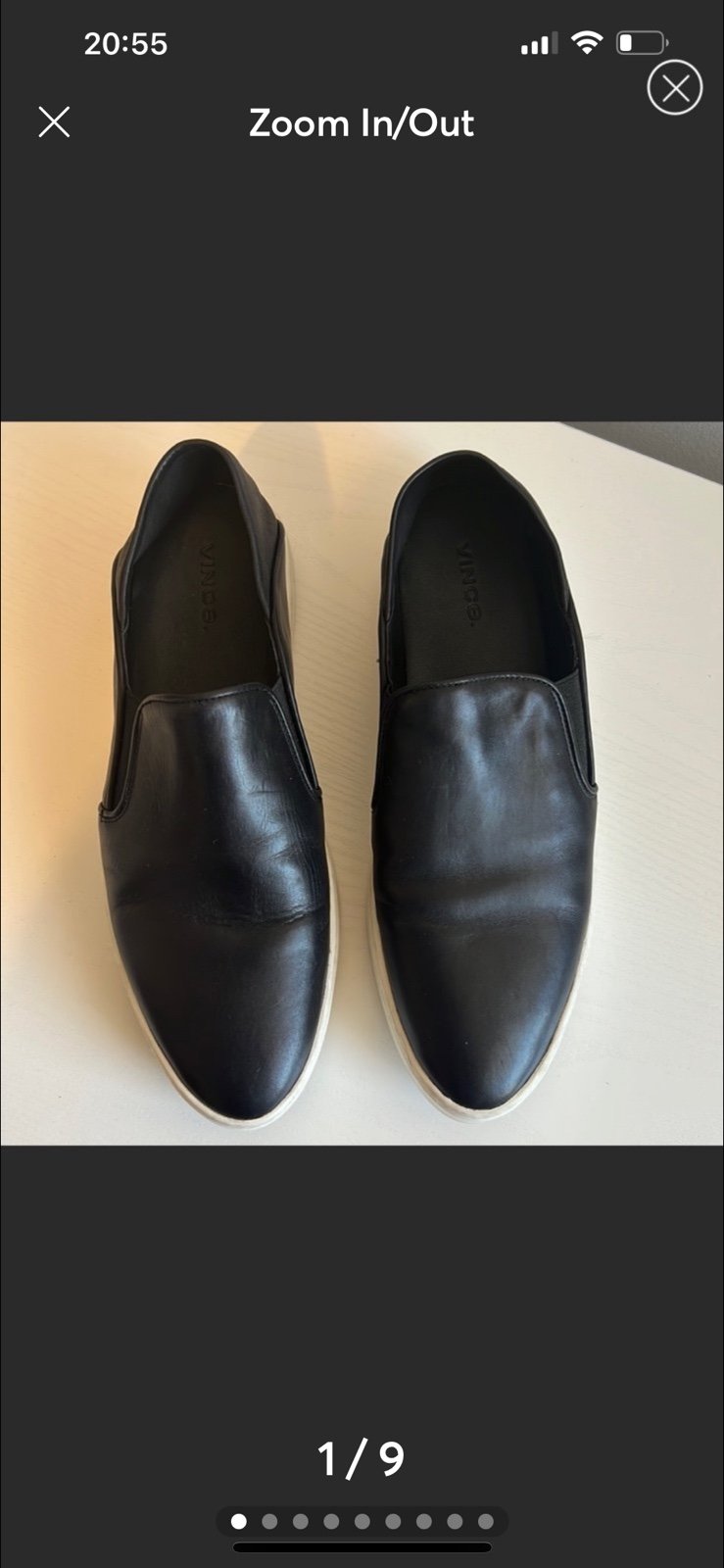 Vince Garvey Black Leather Slip On Platforms Size 7.5