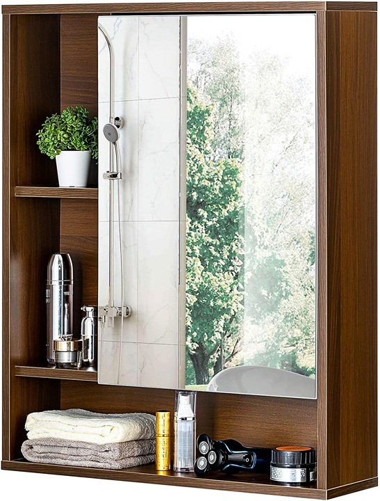 Bathroom Wall Mirror Cabinet, Medicine Cabinet with Single Door