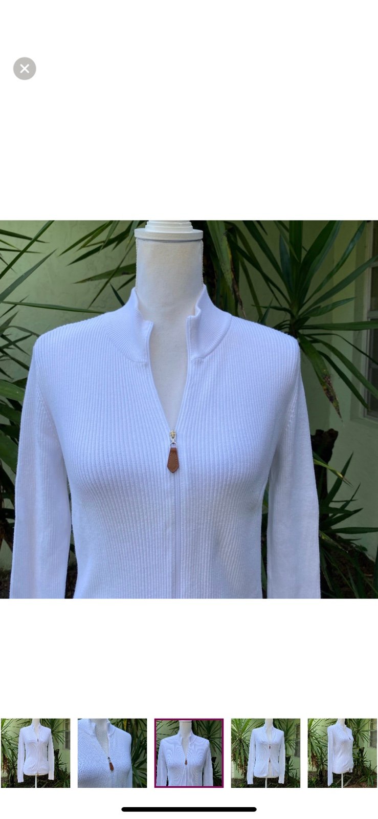 Tyler Boe White Zip up Cardigan