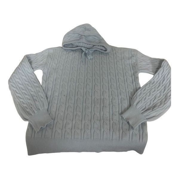Baby Blue Cut out back hooded sweater