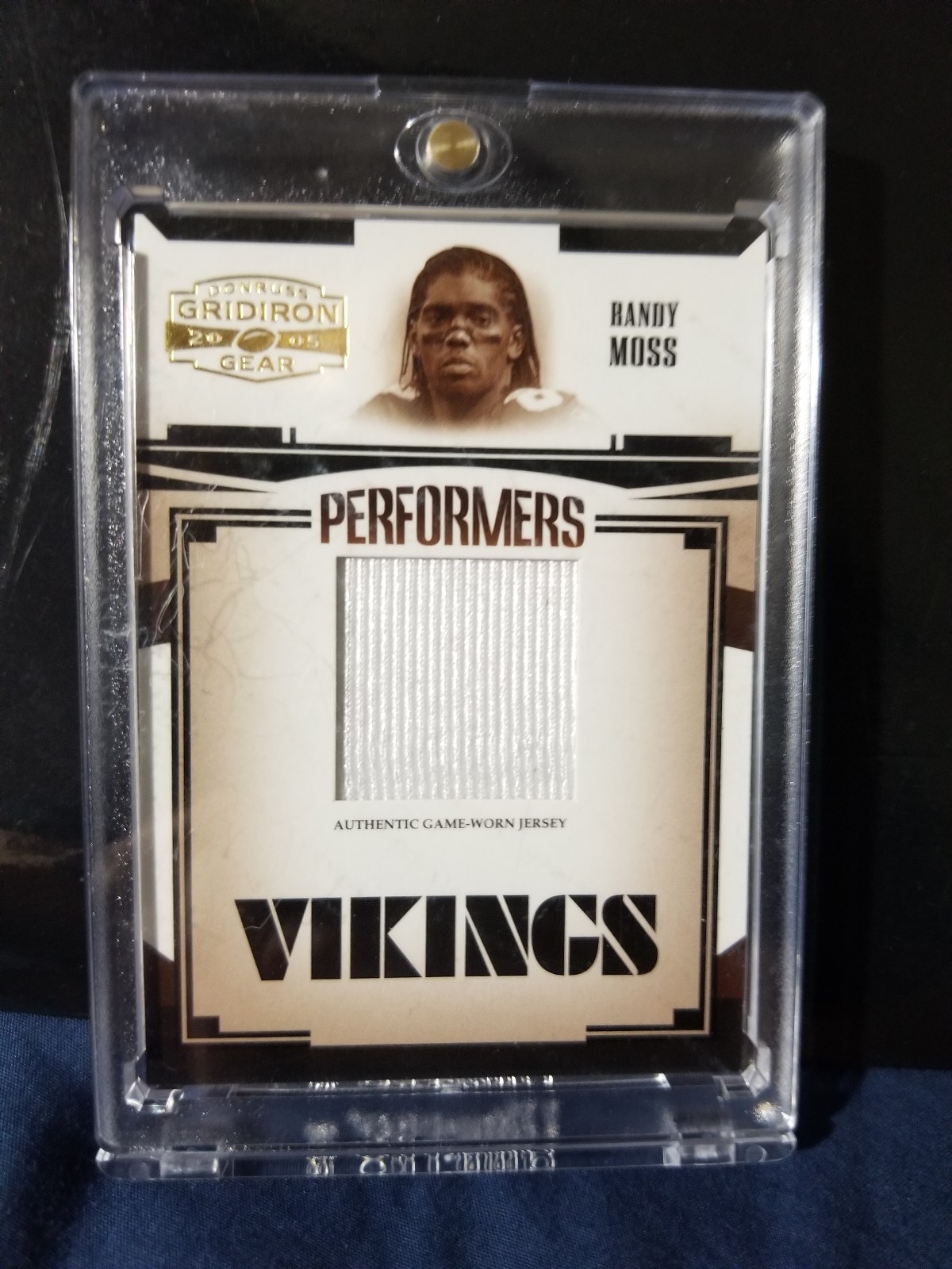 Randy moss grid iron performers game worn jersey vikings /150