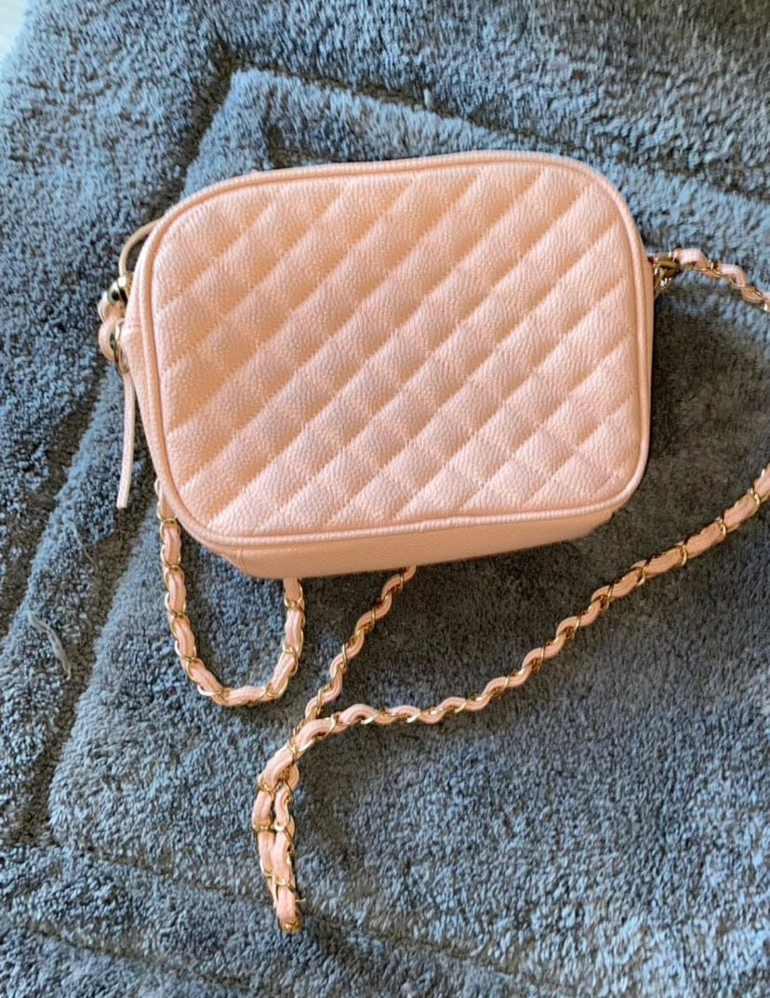 Char russe pink quilted crossbody bag