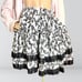 Vintage Floral Brown & Black Square Dance Skirt
