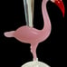 Flamingo Martini Cocktail Glass Handblown Tall Single Pink
