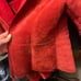 Vintage red suede and faux fur jacket