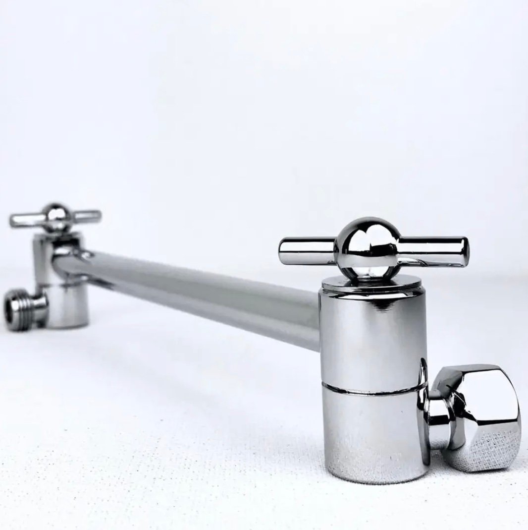 Reon Chrome Shower Arm Extension Adjustable 10 4/5 in. Brass Wall Mount Remodel