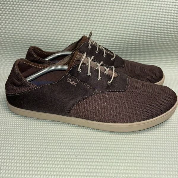 OluKai Nohea Moku Comfort Sneakers Men’s Size 13 10283-6363 Brown Slip On
