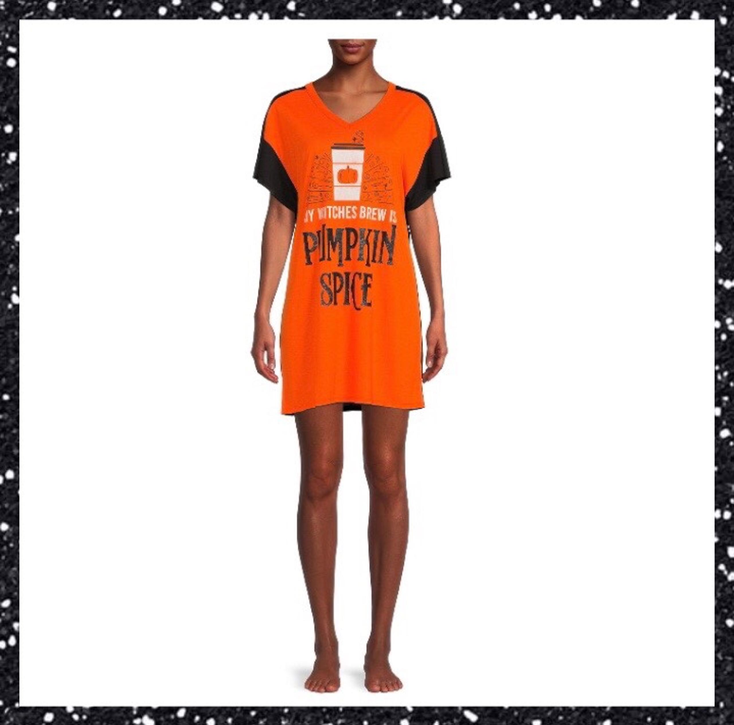 New! Halloween Black Orange Sleepshirt