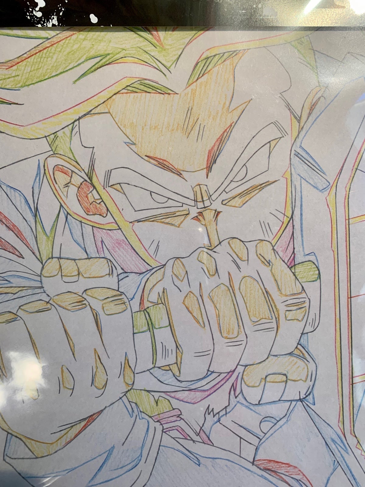 Rare Bandai Dragon Ball Super Trunks genga drawing art piece (BIG) made in Japan
