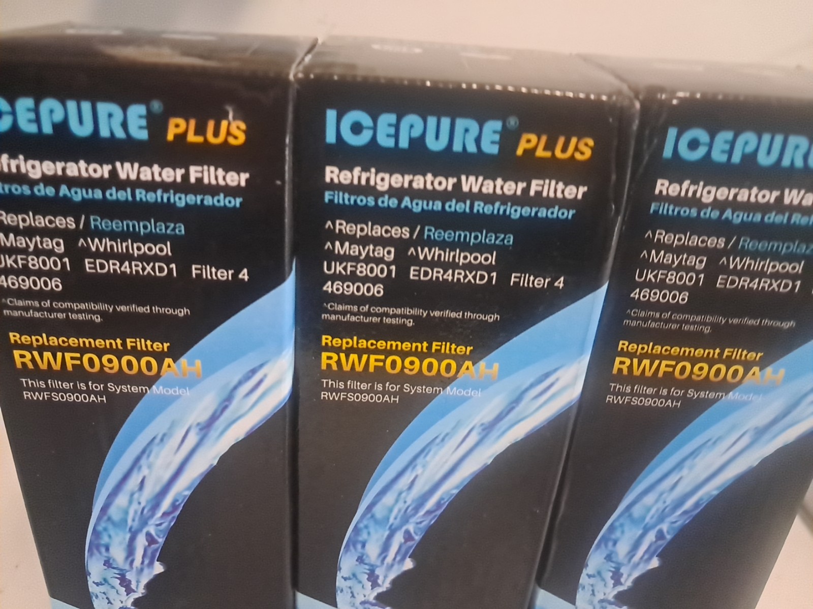 3x Icepure Plus Refrigerator Water Filter Replacement RWF0900AHCarbon Air Filte