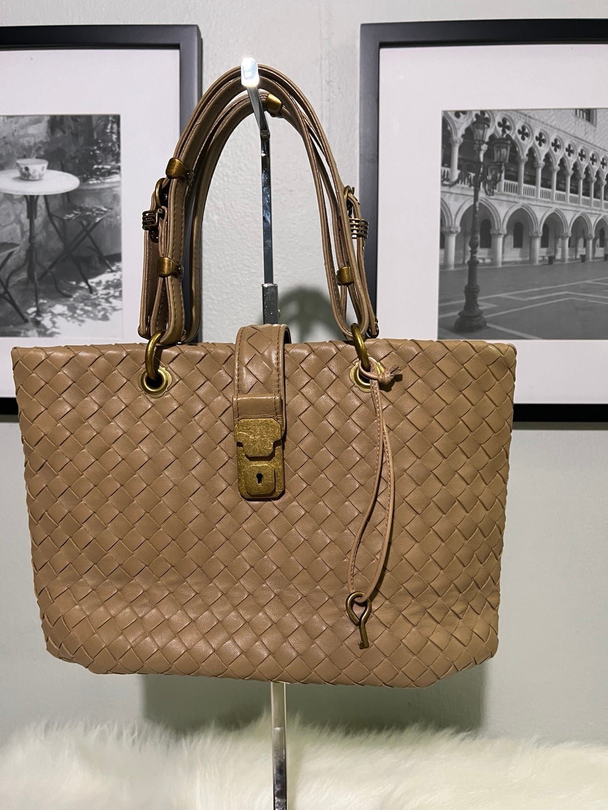 Bottega Veneta Intrecciato Beige leather handbag