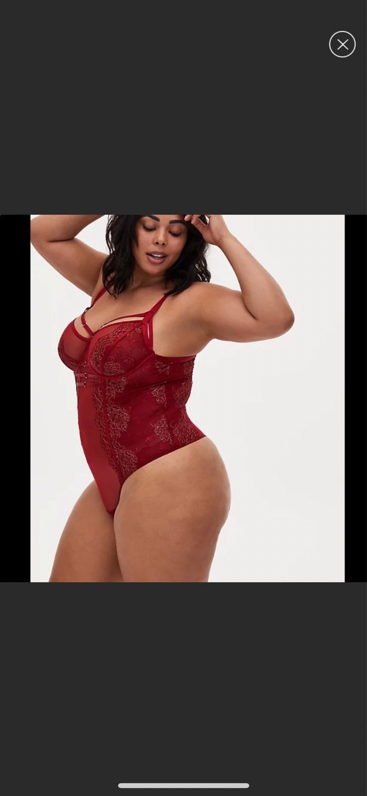 NWT torrid red harness thong bodysuit