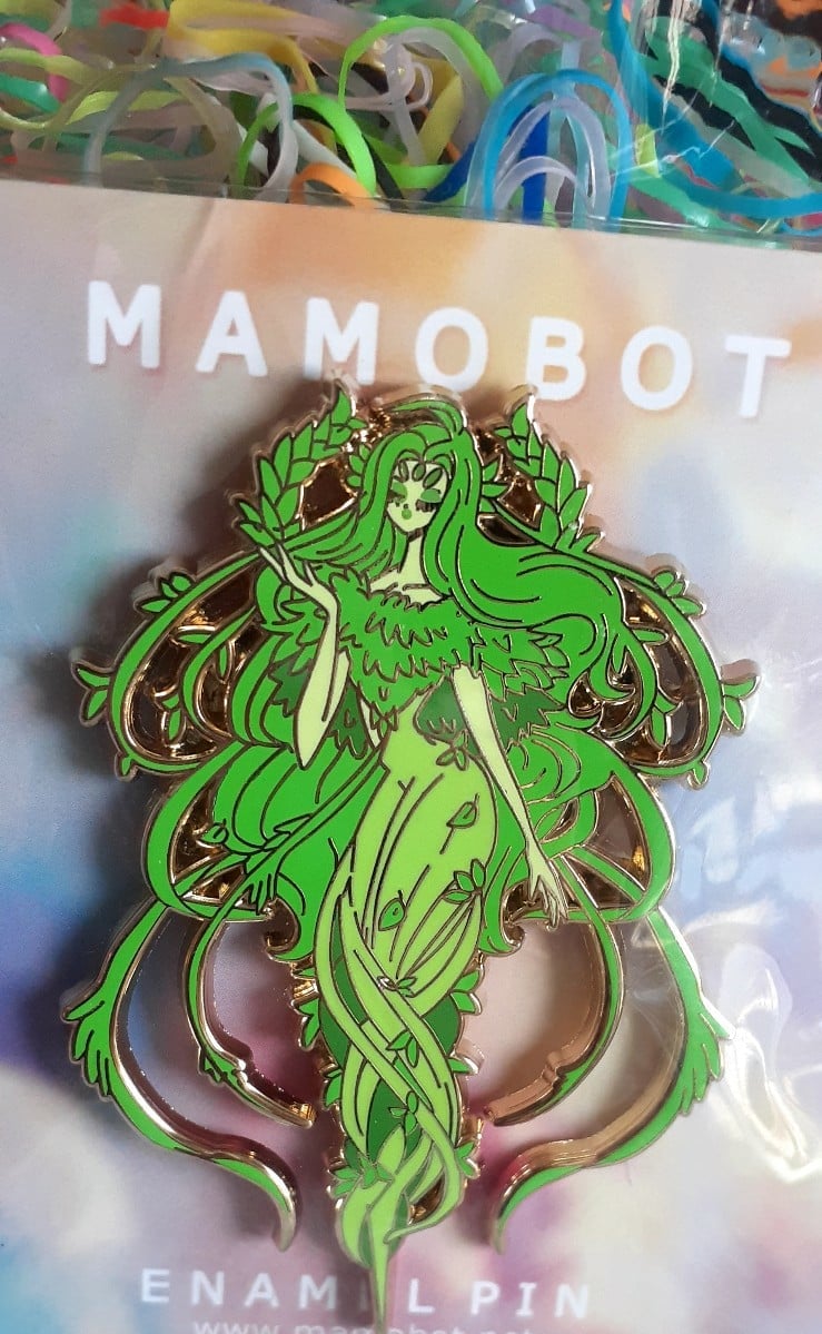 Emerald Fairy Woodland Goddess MAMOBOT Hard enamel Pin