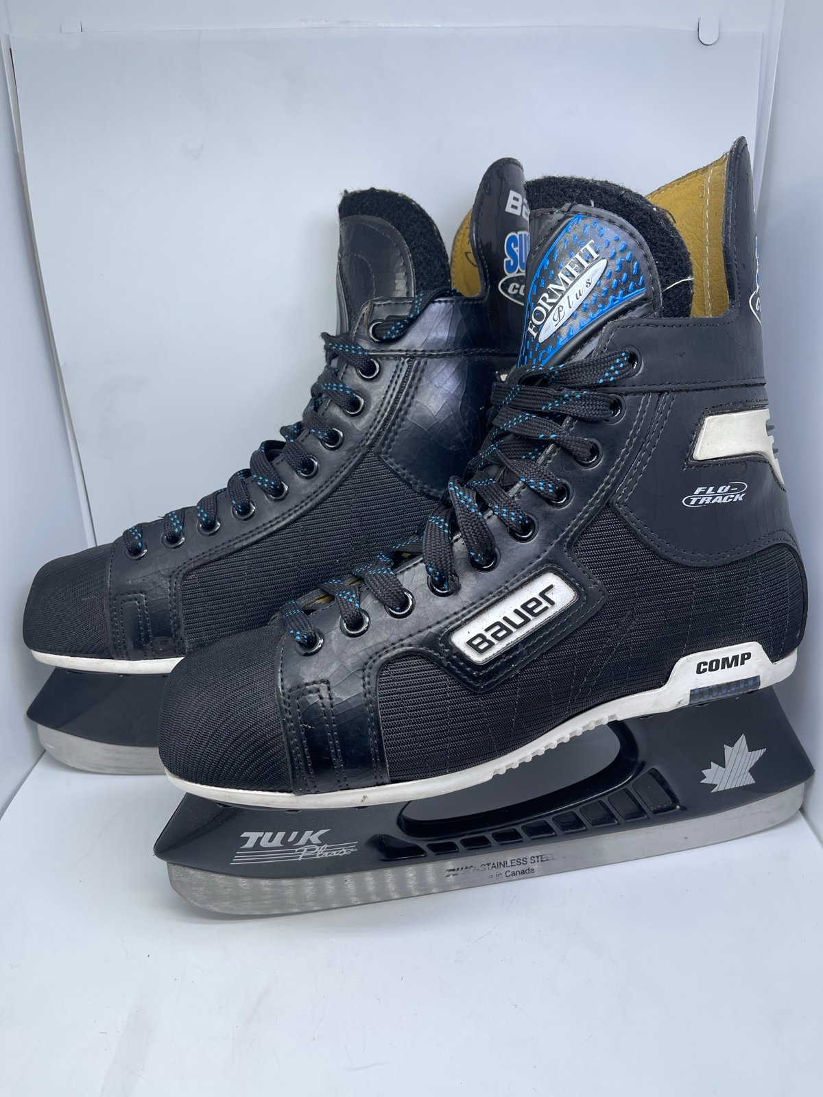 Bauer Supreme Composite Flo Track Hockey Ice Skates Size 7.5 D-R Made In Canada.