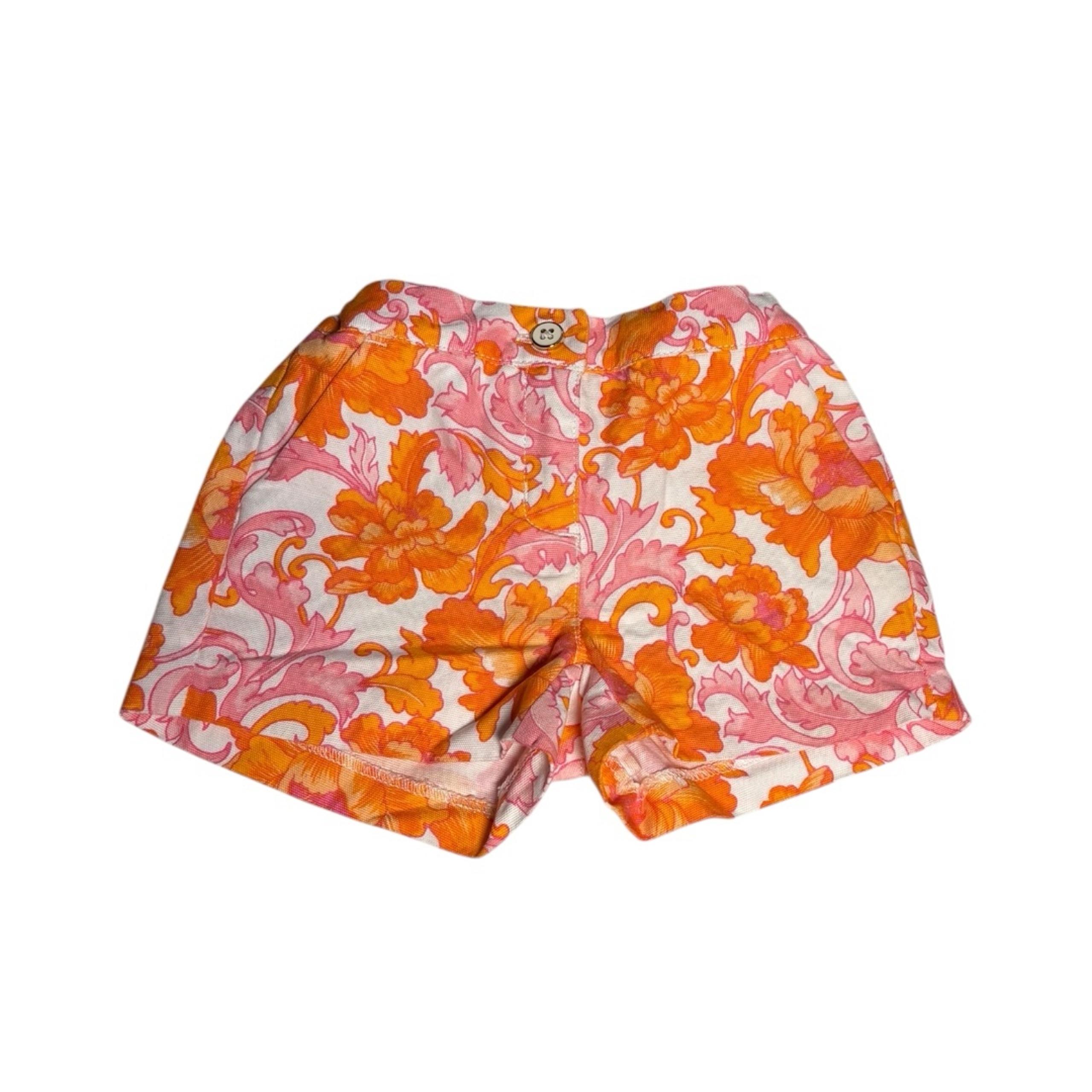 Janie and Jack Floral Shorts Size 18 To 24 Months Pink And Orange