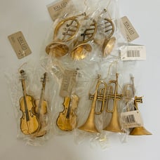 Vintage 1992s hallmark Musical instrument gift trims set of 9