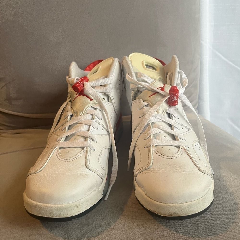 Nike Air Jordan White and Red Sneakers