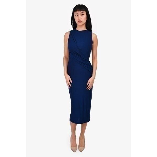 T BY ALEXANDER WANG NAVY KNOTTED SLEEVELESS DRESS SIZE small