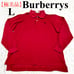 【Excellent Condition】 Burberry Long Sleeve Polo Shirt, Horse, Nova Check, 100% Cotton, Red, Size L