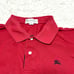 【Excellent Condition】 Burberry Long Sleeve Polo Shirt, Horse, Nova Check, 100% Cotton, Red, Size L