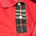 【Excellent Condition】 Burberry Long Sleeve Polo Shirt, Horse, Nova Check, 100% Cotton, Red, Size L