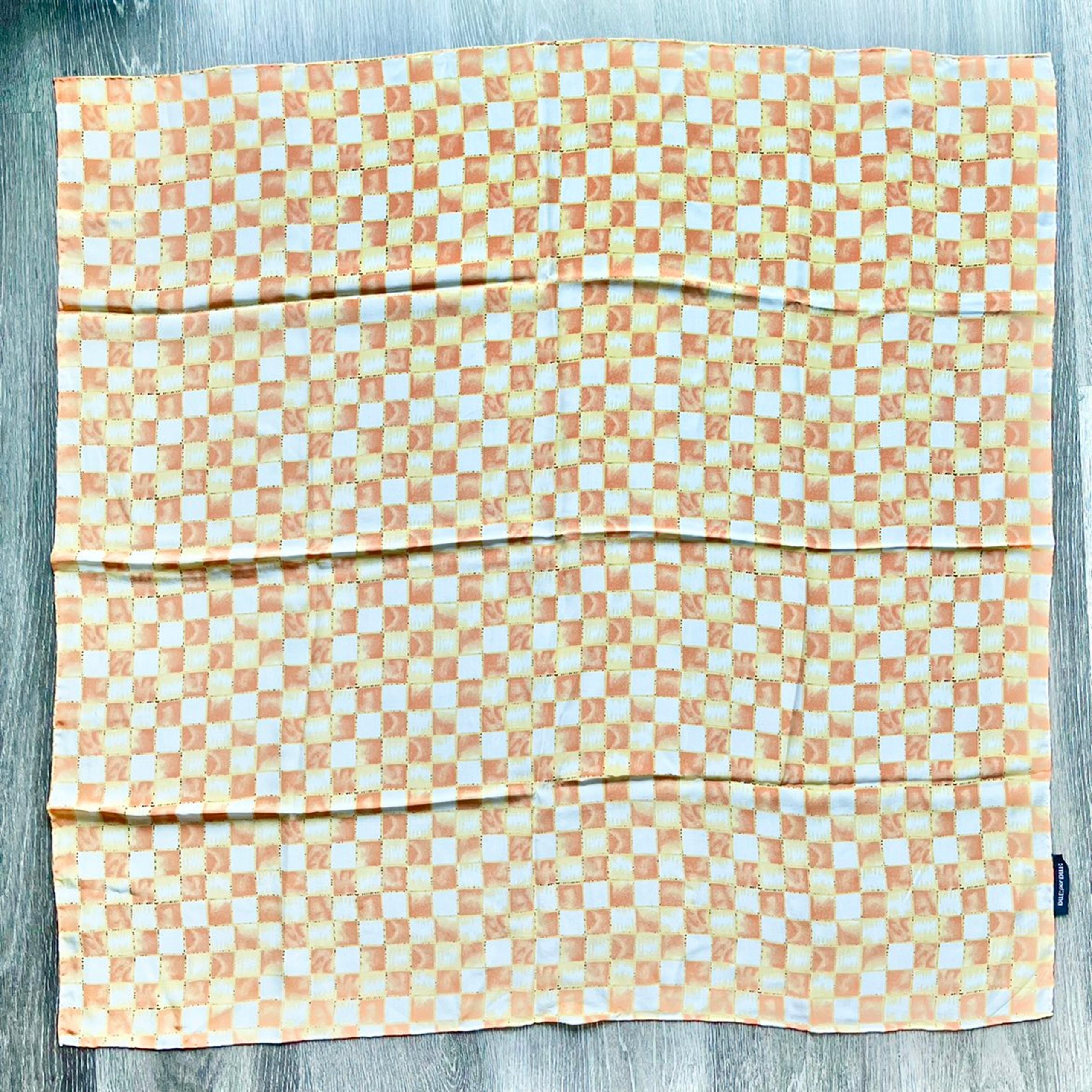 Vintage Silk Checkered Scarf