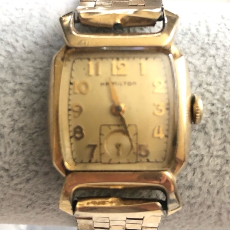 Hamilton vintage watch 10k gold filled bezel 1950s working