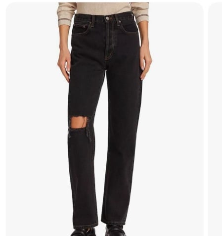 Still Here Women's Childhood Distressed Straight-Fit Jeans black size 24