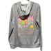 Simply Southern Live Happy Long Sleeve Hoodie Rainbow Groovy Mushroom Gray Large