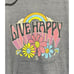 Simply Southern Live Happy Long Sleeve Hoodie Rainbow Groovy Mushroom Gray Large