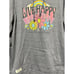 Simply Southern Live Happy Long Sleeve Hoodie Rainbow Groovy Mushroom Gray Large