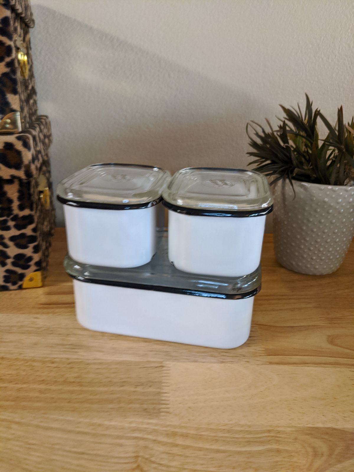 1940s BecoWare Enamel Refrigerator Set