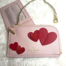 【Kate Spade】Heart Pass Case Coin Purse Pink