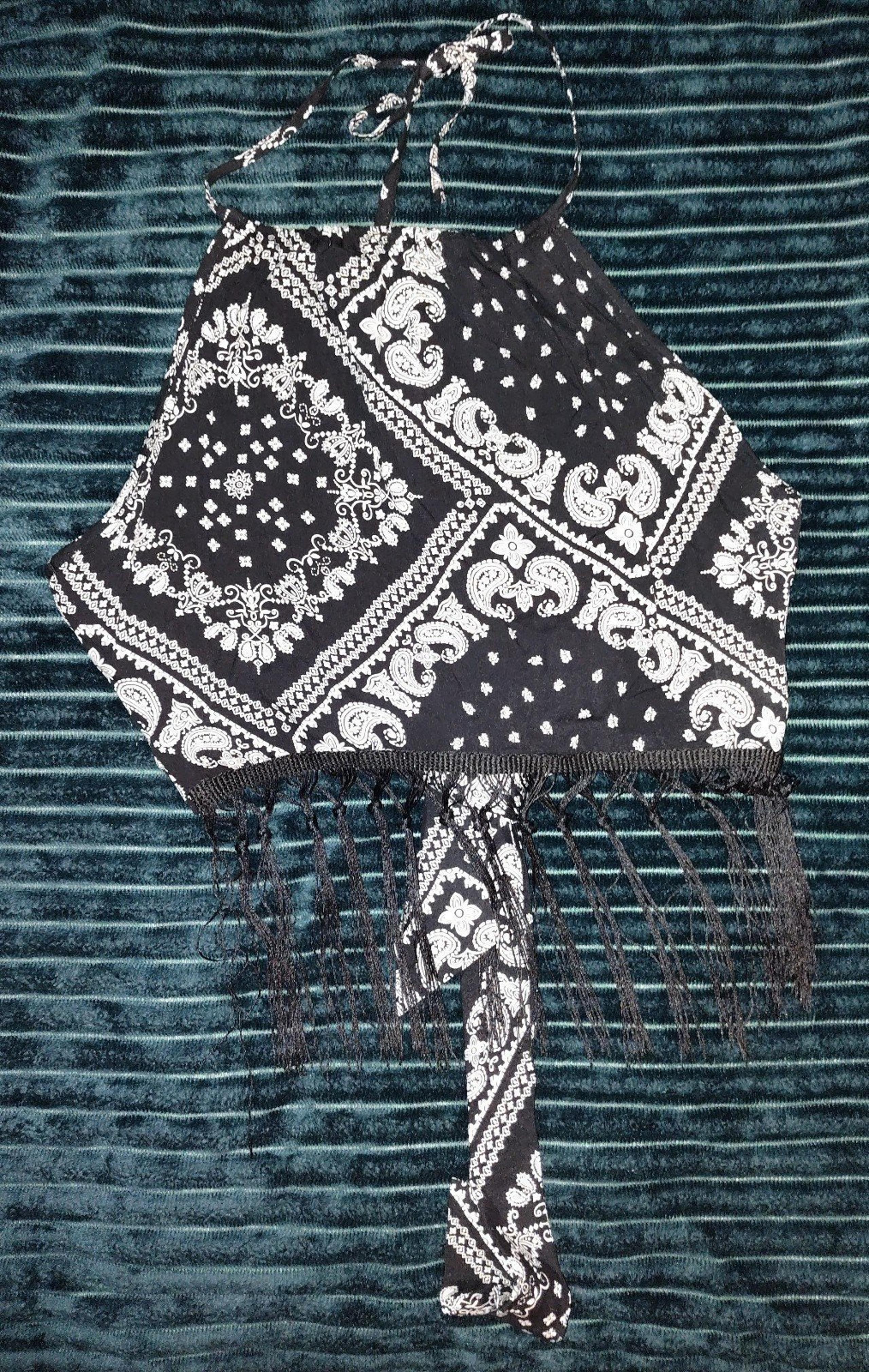 Black and White Paisley Halter top