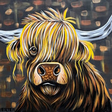 Original Art - Highland Cow Painting- Signed by the Artist- Me :)