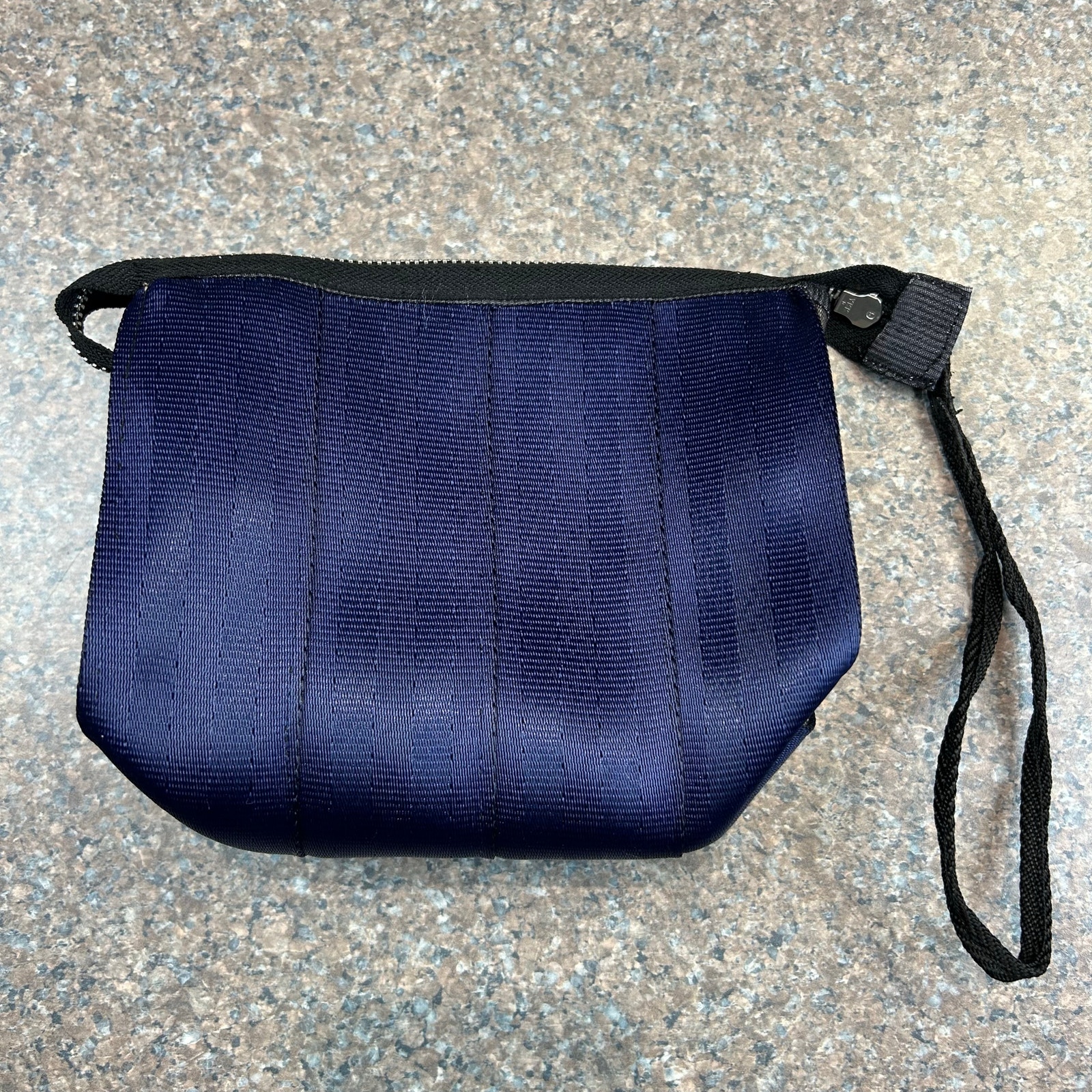 Navy Seatbelt Clutch Wristlet