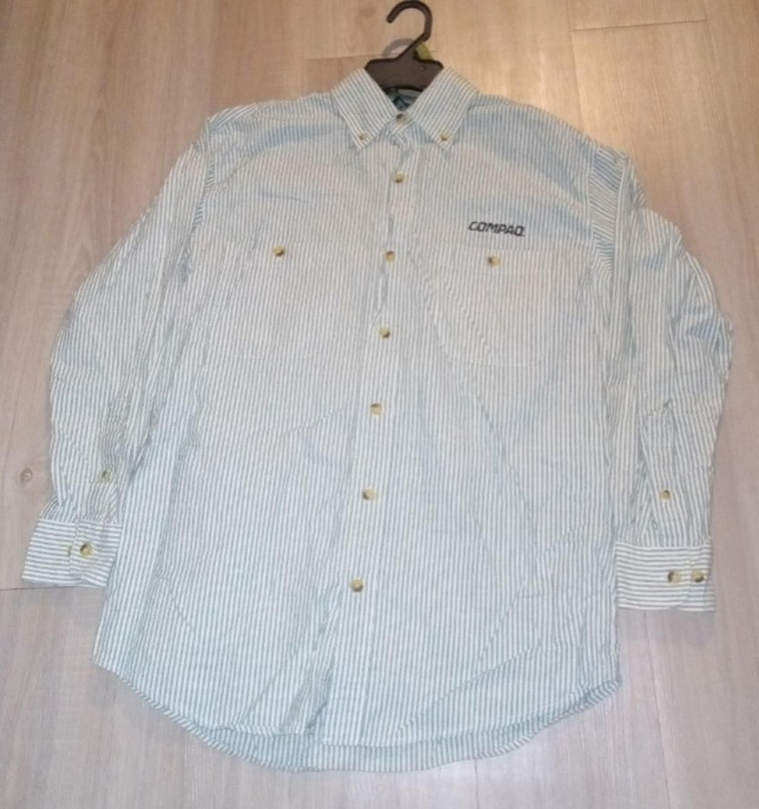 New Vintage Compaq Company Dress Shirt Long Sleeve Rare HTF