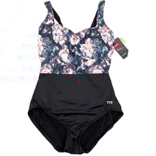 TYR Women PADMA Aqua ControlFit 1pc SwimSuit Black Coral - Size 8 - 80