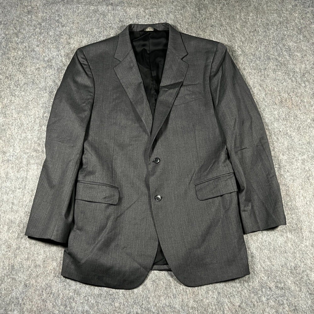 Jos. A. Bank Men's Blazer Suit Jacket Size 43L Gray 100% Wool Single Breasted