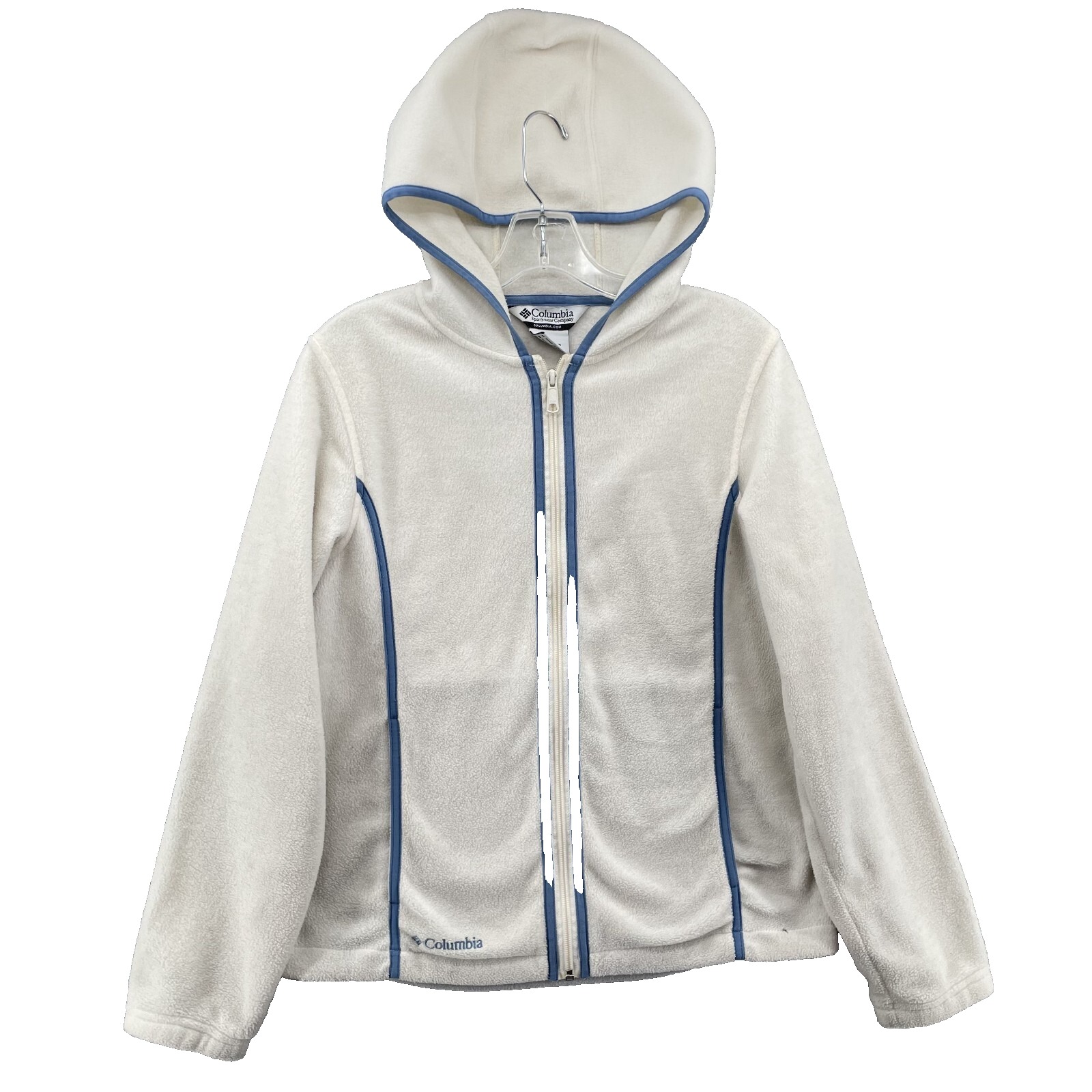 Columbia Fleece Jacket Women's Medium White Green Sportswear Athleisure Gorpcore
