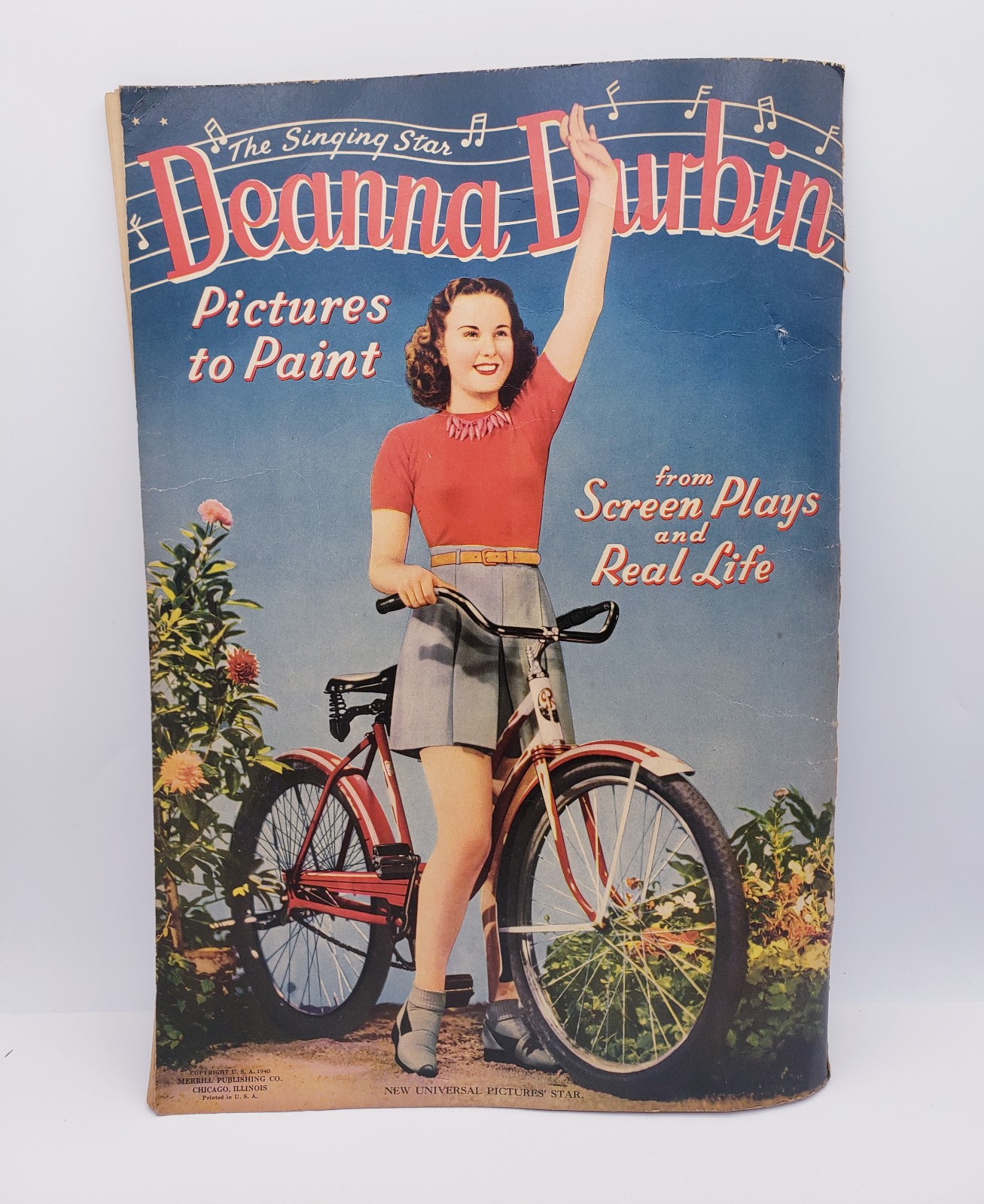 Vintage Deanna Durbin Her Own Coloring Book Pictures to Paint 1940 RARE 10 x15 .