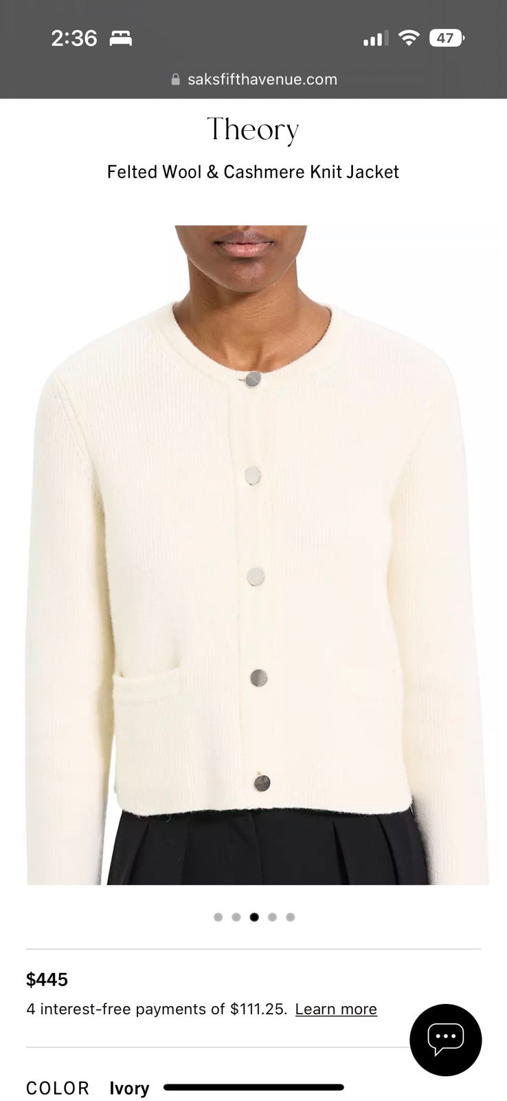 Theory Felted Wool & Cashmere Knit Jacket
